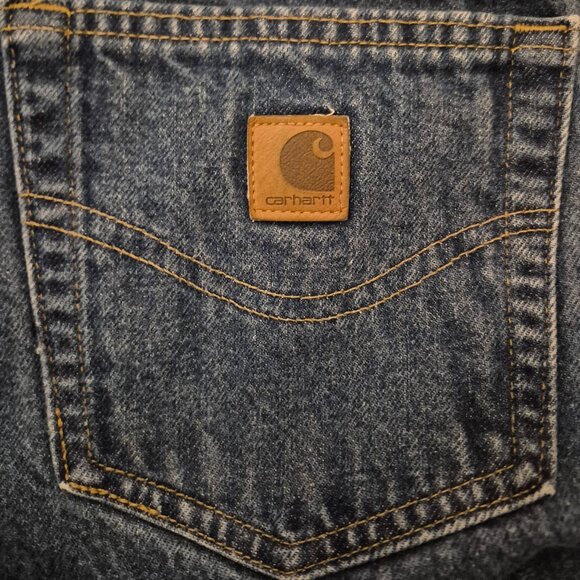 Carhartt Blue Jeans Men 34x32 Relaxed Fit B17 DST Workwear Casual Pants - Picture 1 of 6